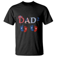 Patriotic Twin Dad American Flag T Shirt Father Of Twins USA Gift