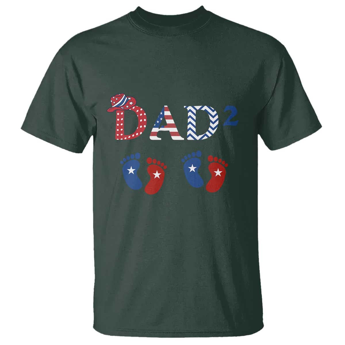 Patriotic Twin Dad American Flag T Shirt Father Of Twins USA Gift