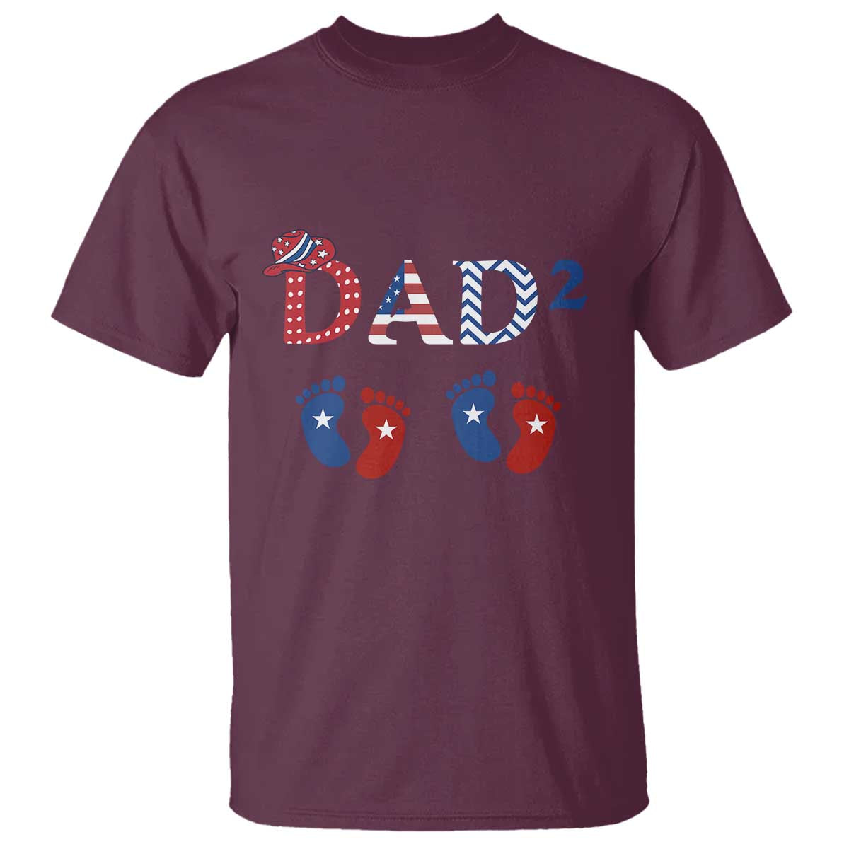 Patriotic Twin Dad American Flag T Shirt Father Of Twins USA Gift