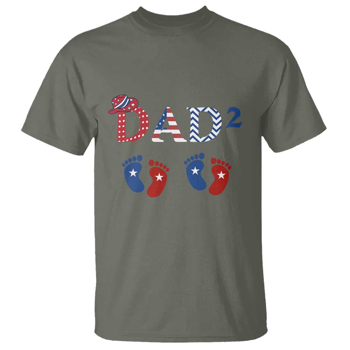 Patriotic Twin Dad American Flag T Shirt Father Of Twins USA Gift
