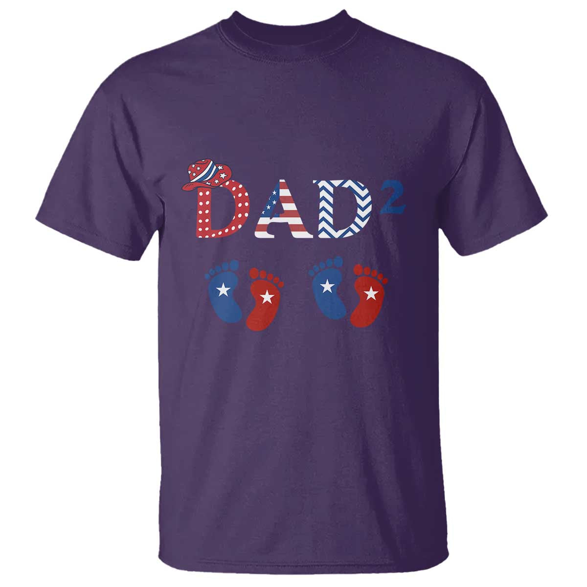 Patriotic Twin Dad American Flag T Shirt Father Of Twins USA Gift