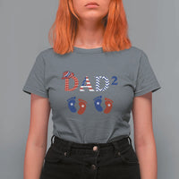 Patriotic Twin Dad American Flag T Shirt For Women Father Of Twins USA Gift