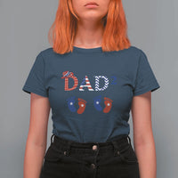 Patriotic Twin Dad American Flag T Shirt For Women Father Of Twins USA Gift