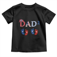 Patriotic Twin Dad American Flag Toddler T Shirt Father Of Twins USA Gift