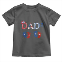 Patriotic Twin Dad American Flag Toddler T Shirt Father Of Twins USA Gift