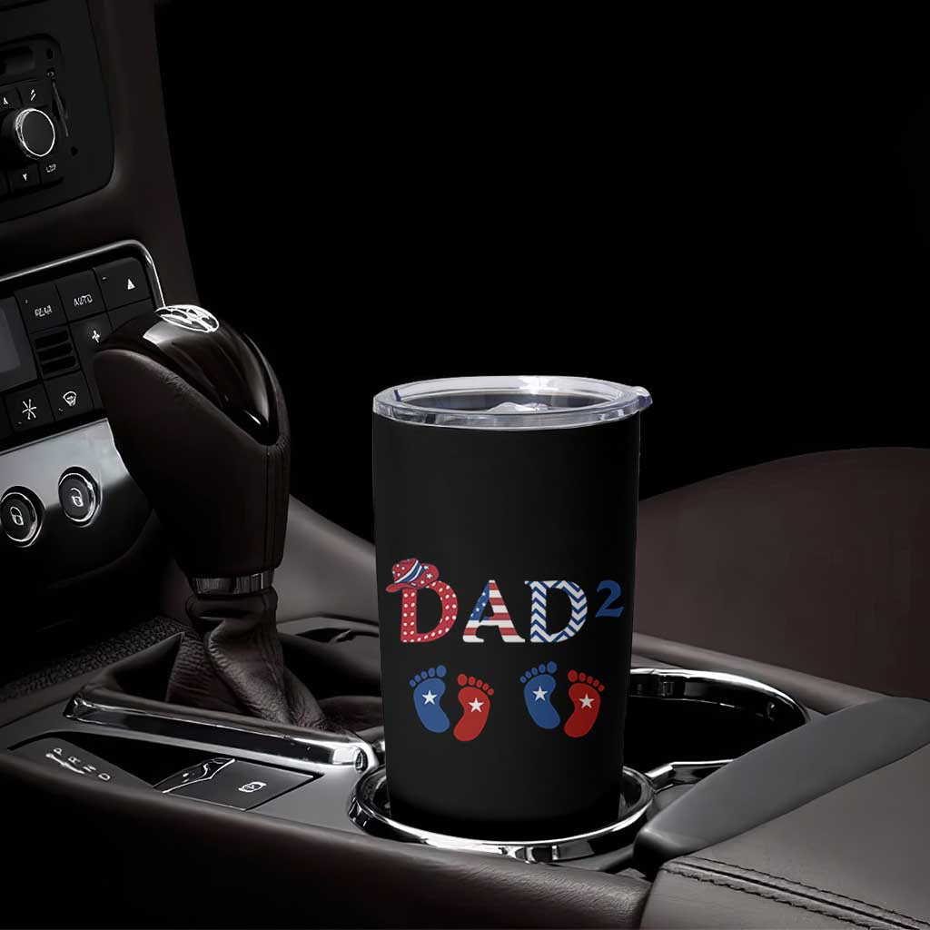 Patriotic Twin Dad American Flag Tumbler Cup Father Of Twins USA Gift