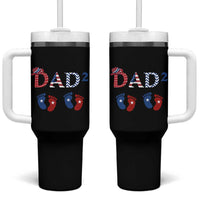 Patriotic Twin Dad American Flag Tumbler With Handle Father Of Twins USA Gift