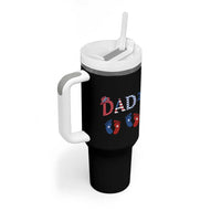 Patriotic Twin Dad American Flag Tumbler With Handle Father Of Twins USA Gift