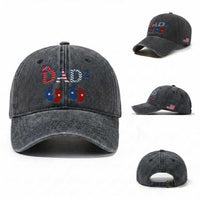Patriotic Twin Dad American Flag Washed Cotton Baseball Cap Father Of Twins USA Gift