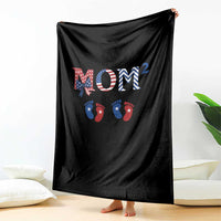 Patriotic Twin Mom Announcement American Flag Gift Throw Blanket