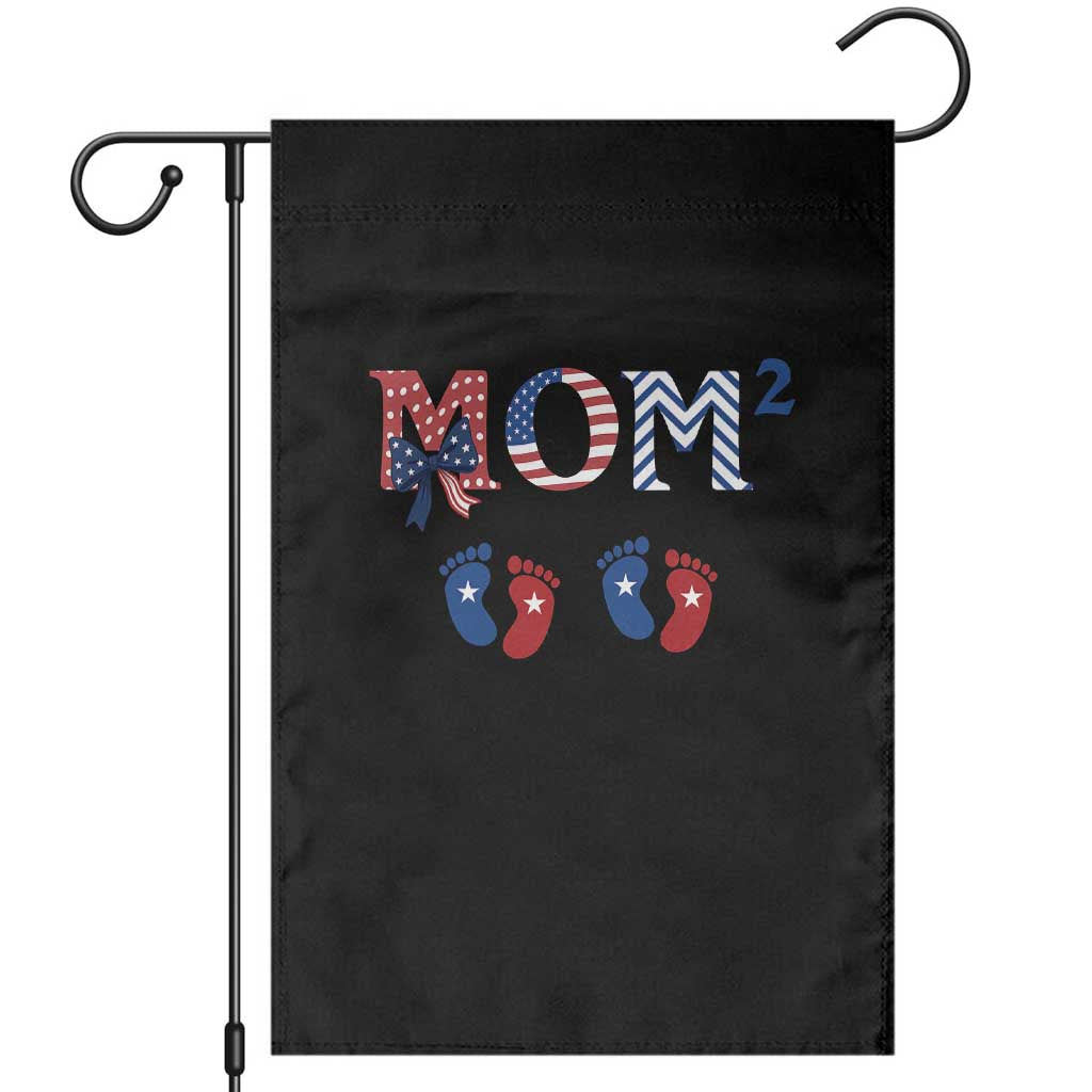 Patriotic Twin Mom Announcement American Flag Gift Garden Flag