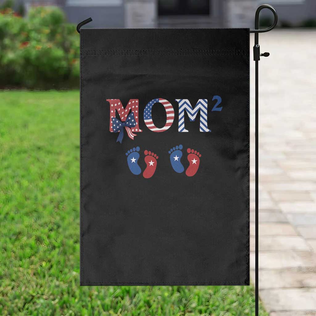 Patriotic Twin Mom Announcement American Flag Gift Garden Flag
