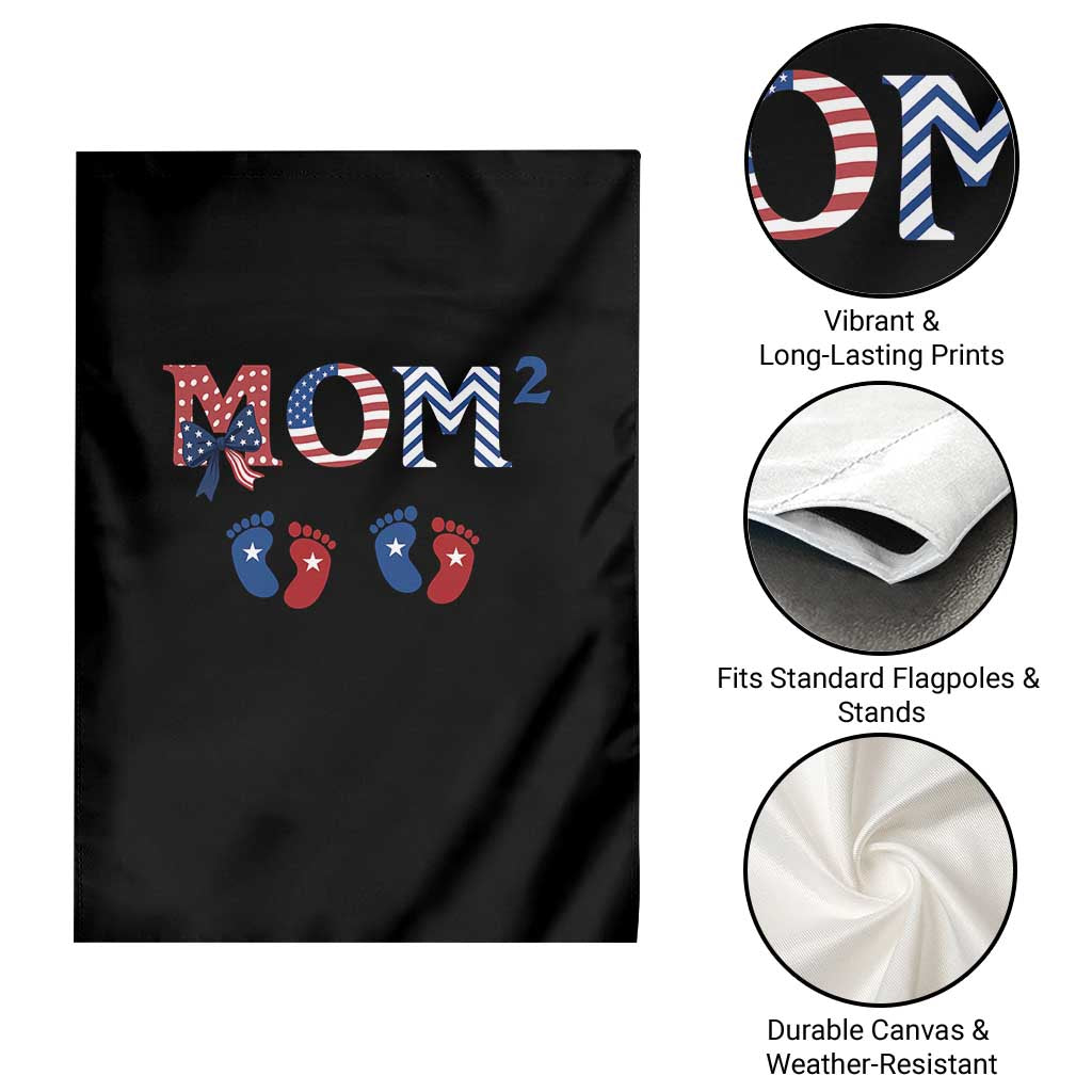Patriotic Twin Mom Announcement American Flag Gift Garden Flag