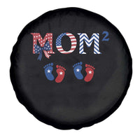 Patriotic Twin Mom Announcement American Flag Gift Spare Tire Cover