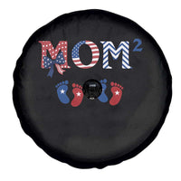 Patriotic Twin Mom Announcement American Flag Gift Spare Tire Cover