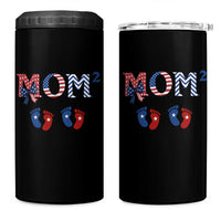 Patriotic Twin Mom Announcement American Flag Gift 4 in 1 Can Cooler Tumbler