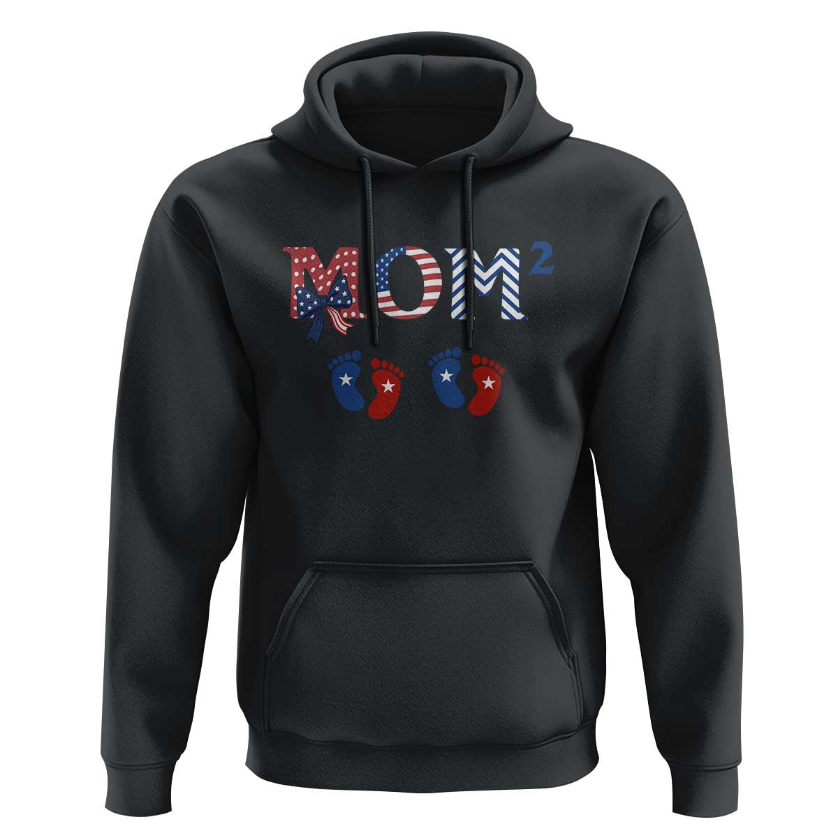 Patriotic Twin Mom Announcement American Flag Gift Hoodie