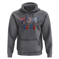 Patriotic Twin Mom Announcement American Flag Gift Hoodie