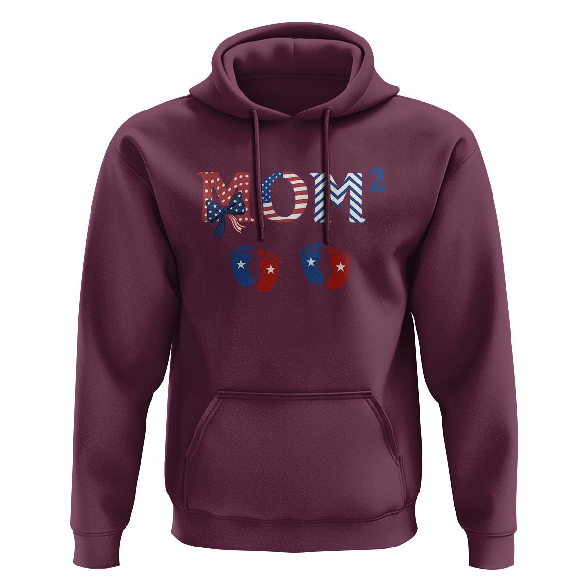 Patriotic Twin Mom Announcement American Flag Gift Hoodie
