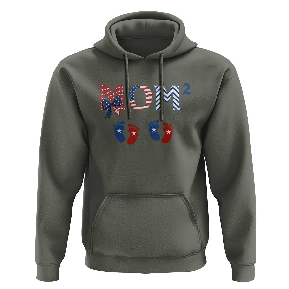Patriotic Twin Mom Announcement American Flag Gift Hoodie