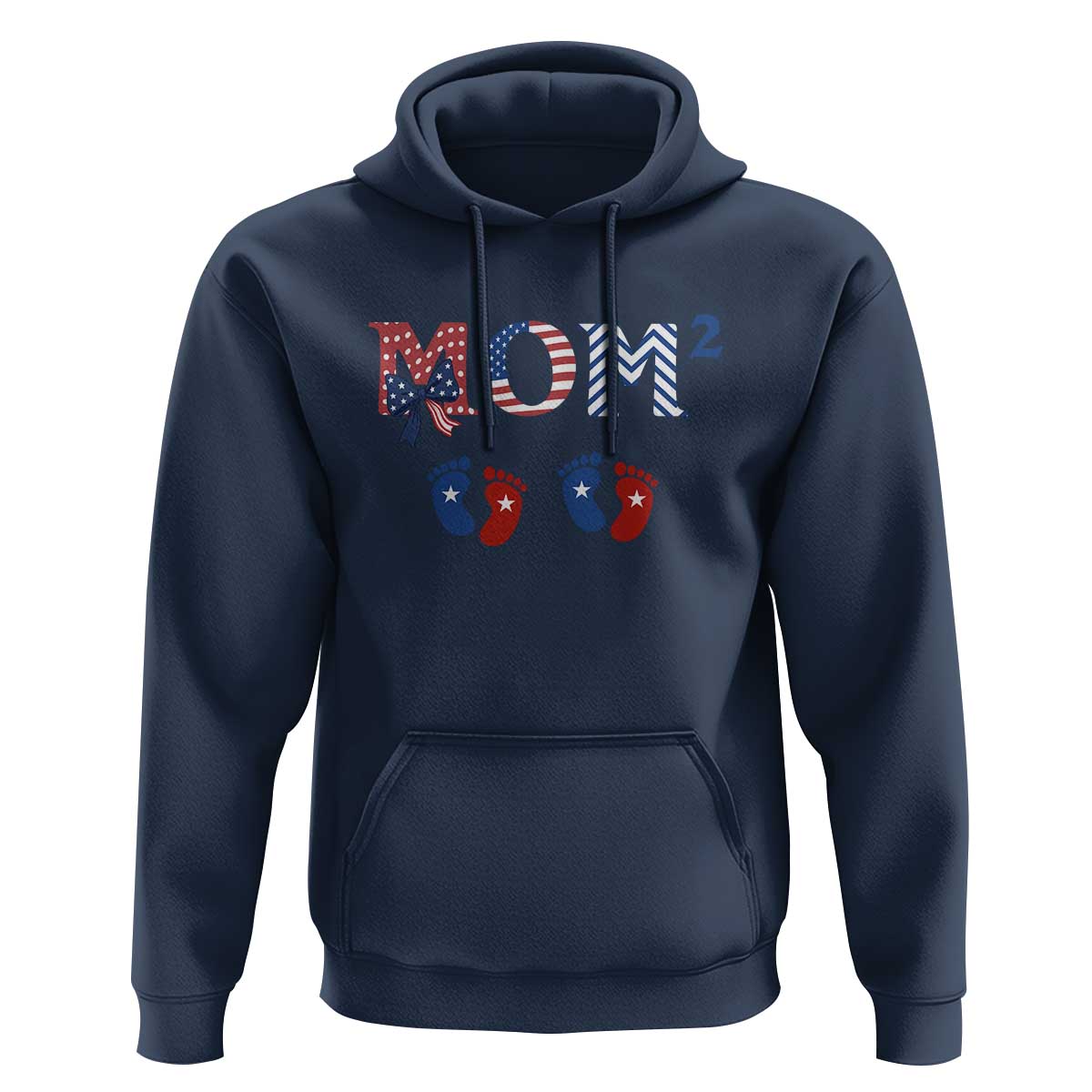 Patriotic Twin Mom Announcement American Flag Gift Hoodie