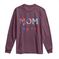 Patriotic Twin Mom Announcement American Flag Gift Long Sleeve Shirt