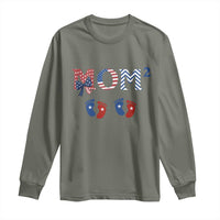 Patriotic Twin Mom Announcement American Flag Gift Long Sleeve Shirt