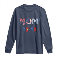 Patriotic Twin Mom Announcement American Flag Gift Long Sleeve Shirt