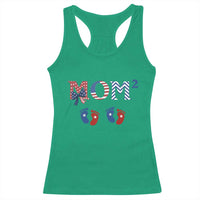 Patriotic Twin Mom Announcement American Flag Gift Racerback Tank Top