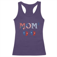 Patriotic Twin Mom Announcement American Flag Gift Racerback Tank Top