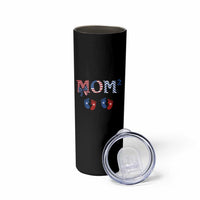 Patriotic Twin Mom Announcement American Flag Gift Skinny Tumbler