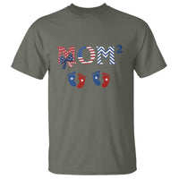 Patriotic Twin Mom Announcement American Flag Gift T Shirt