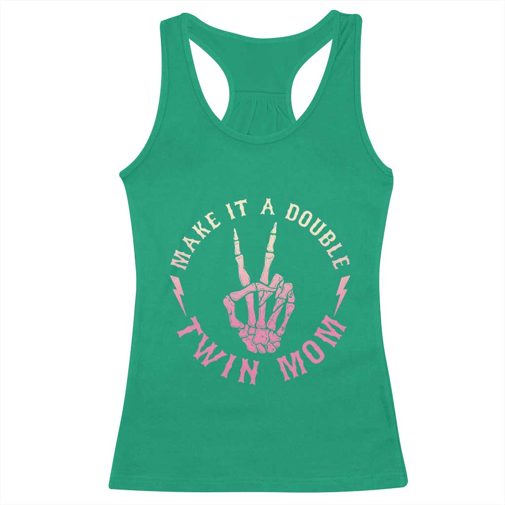 Twin Mom Racerback Tank Top Make It A Double Expecting Twins Mothers Day