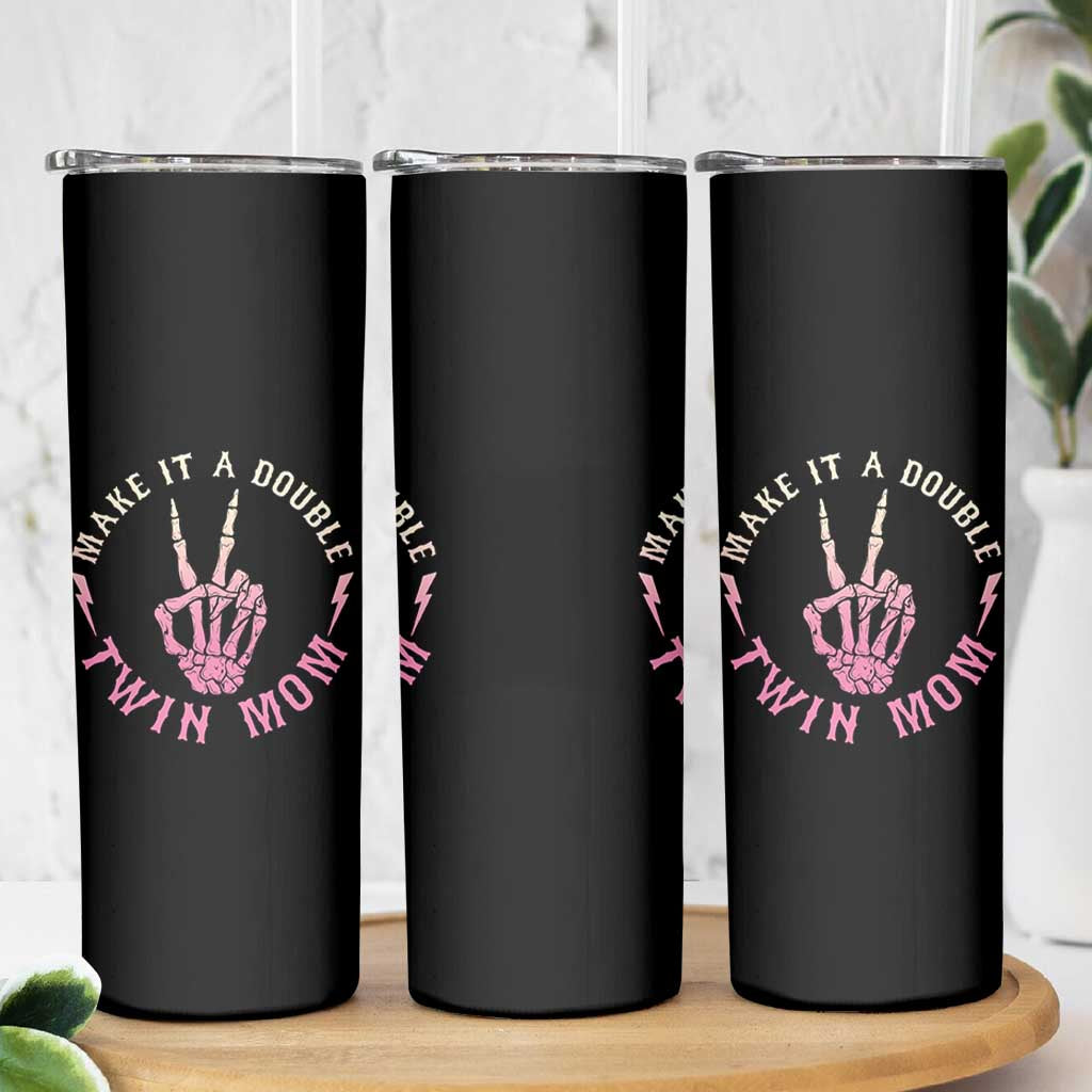 Twin Mom Skinny Tumbler Make It A Double Expecting Twins Mothers Day
