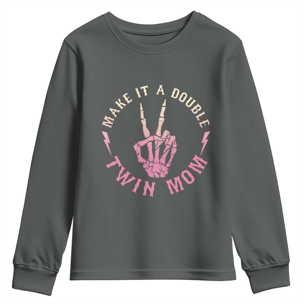 Twin Mom Youth Sweatshirt Make It A Double Expecting Twins Mothers Day
