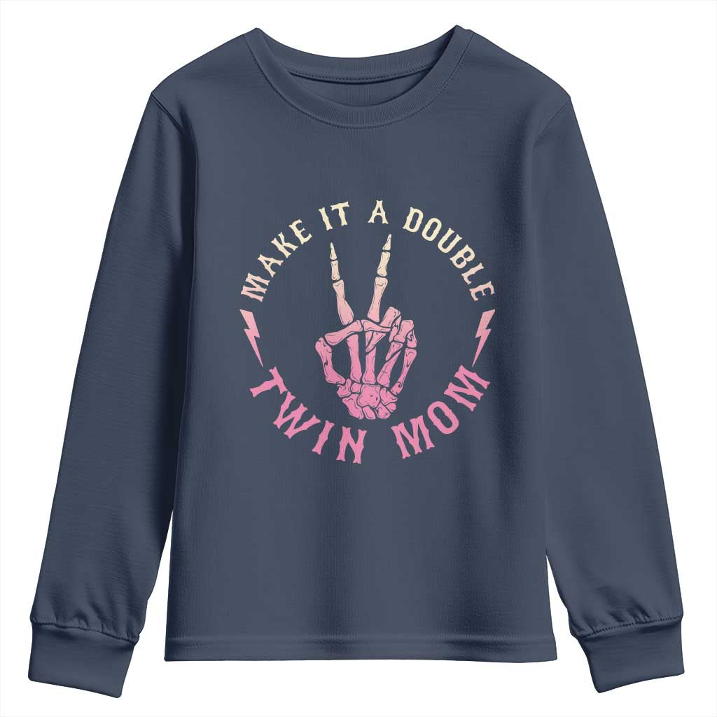 Twin Mom Youth Sweatshirt Make It A Double Expecting Twins Mothers Day