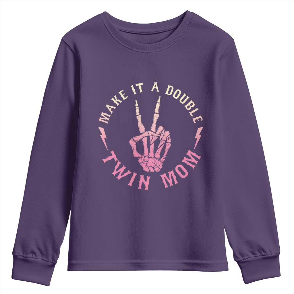 Twin Mom Youth Sweatshirt Make It A Double Expecting Twins Mothers Day