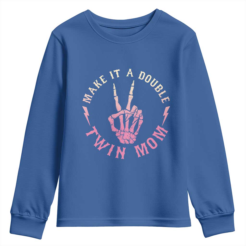 Twin Mom Youth Sweatshirt Make It A Double Expecting Twins Mothers Day