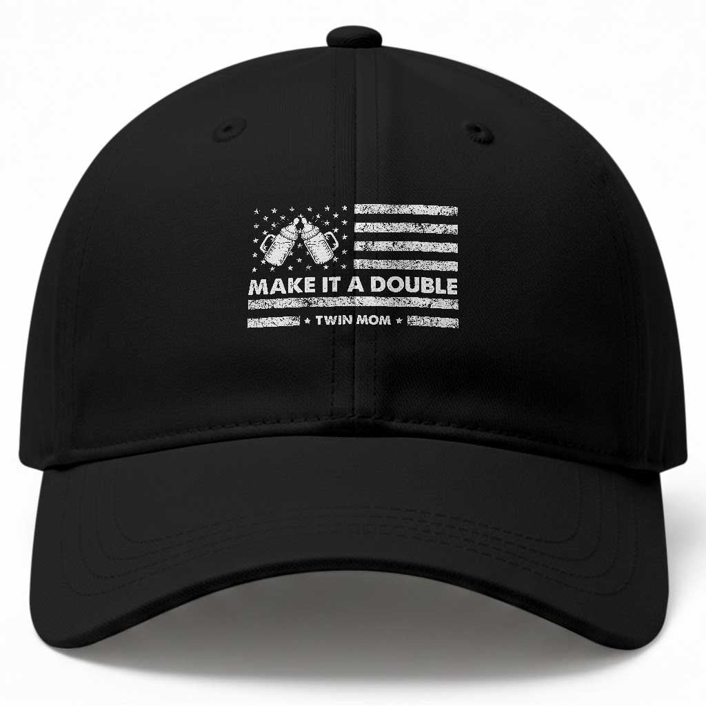 Twin Mom Baseball Cap Make It A Double Patriotic USA Flag Gift