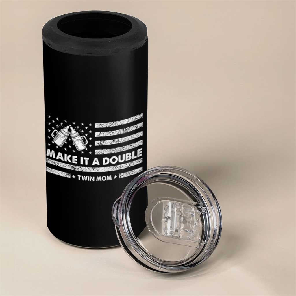 Twin Mom 4 in 1 Can Cooler Tumbler Make It A Double Patriotic USA Flag Gift