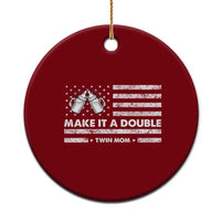 Twin Mom Ceramic Ornament Make It A Double Patriotic USA Flag Gift