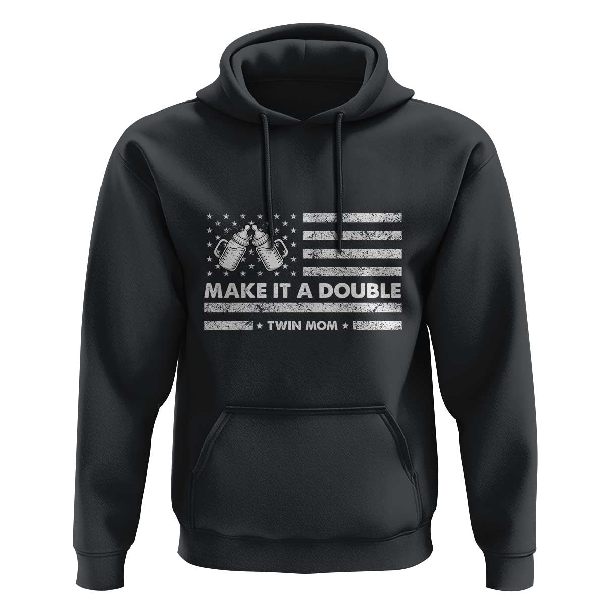 Twin Mom Hoodie Make It A Double Patriotic USA Flag Gift