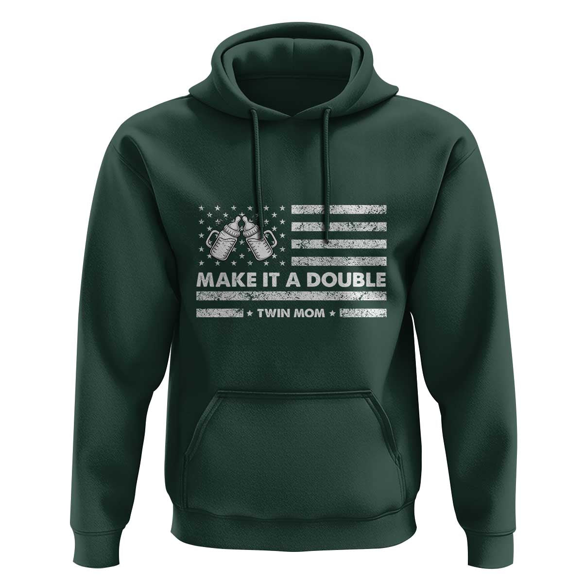 Twin Mom Hoodie Make It A Double Patriotic USA Flag Gift