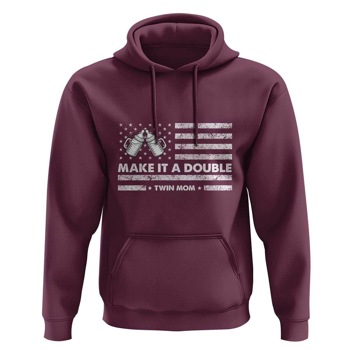Twin Mom Hoodie Make It A Double Patriotic USA Flag Gift