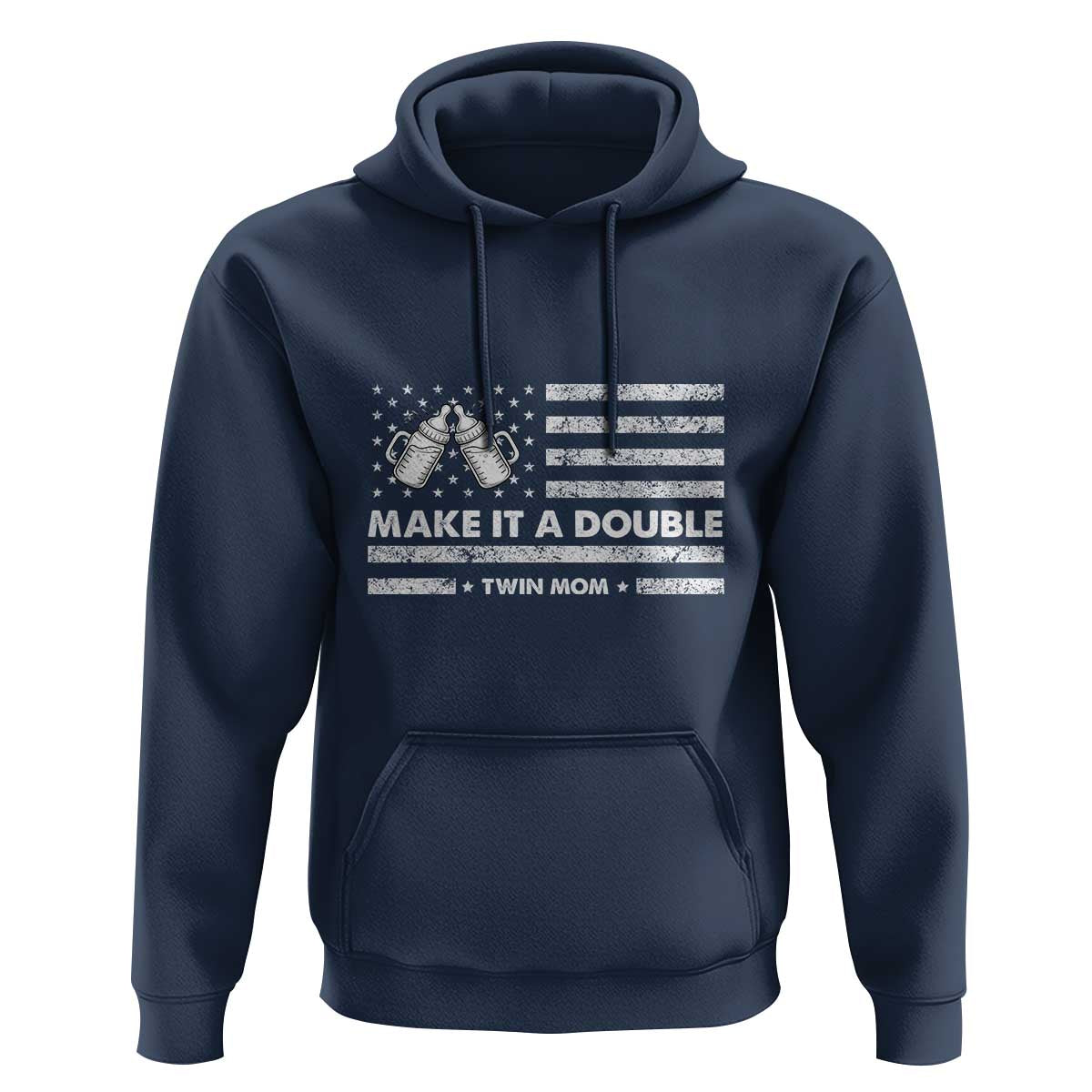 Twin Mom Hoodie Make It A Double Patriotic USA Flag Gift