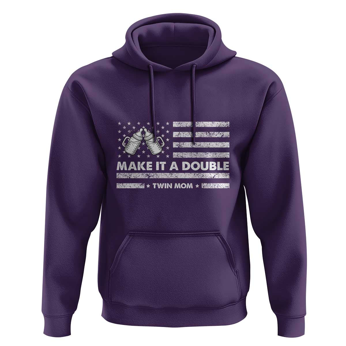 Twin Mom Hoodie Make It A Double Patriotic USA Flag Gift