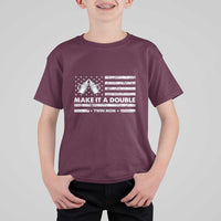 Twin Mom T Shirt For Kid Make It A Double Patriotic USA Flag Gift