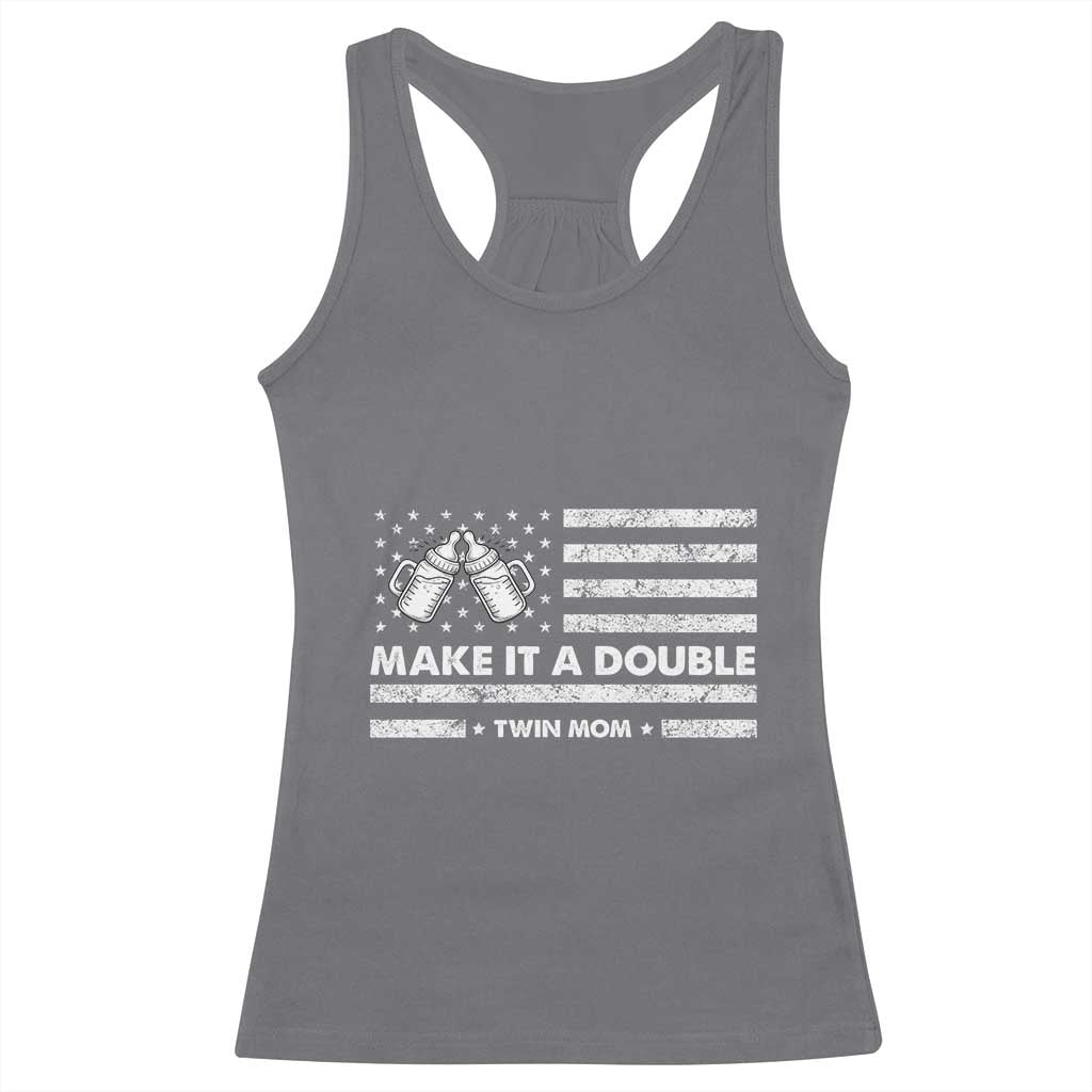 Twin Mom Racerback Tank Top Make It A Double Patriotic USA Flag Gift