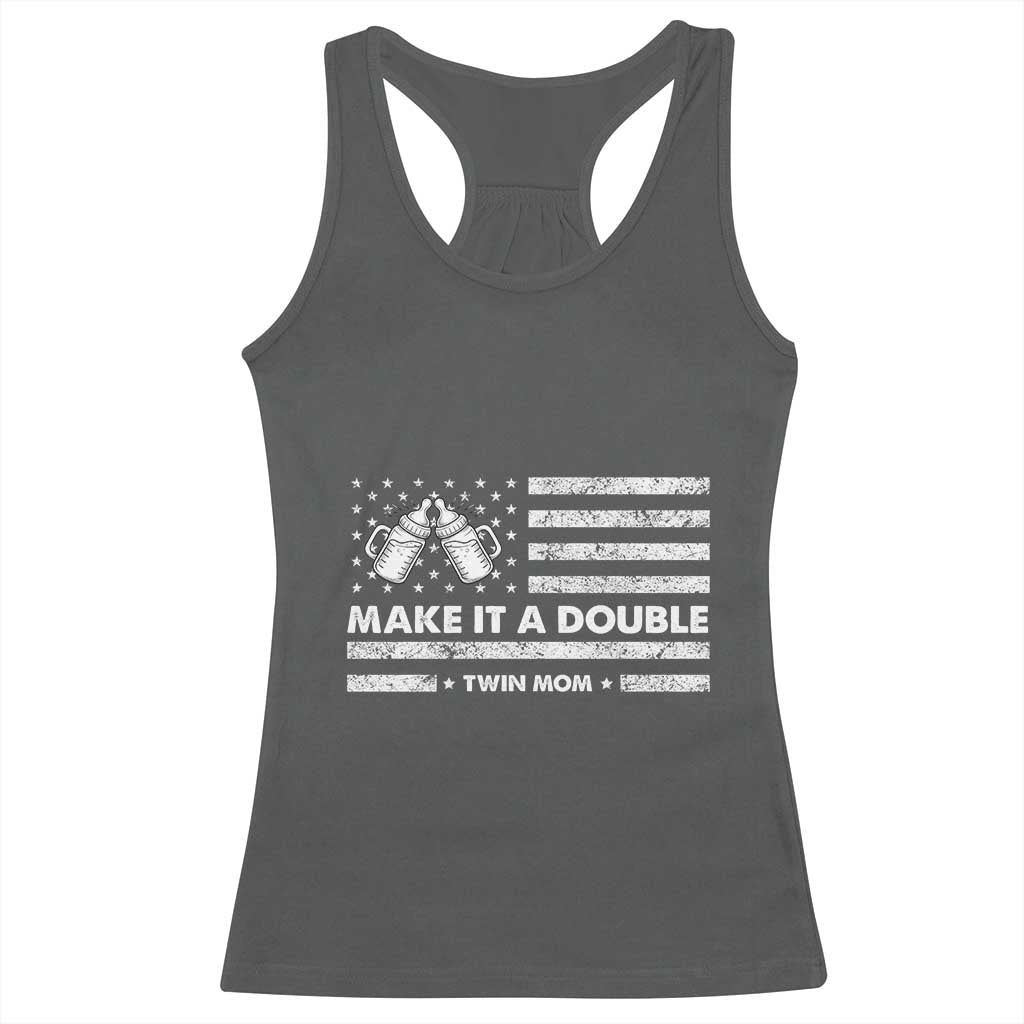 Twin Mom Racerback Tank Top Make It A Double Patriotic USA Flag Gift