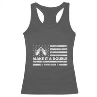 Twin Mom Racerback Tank Top Make It A Double Patriotic USA Flag Gift